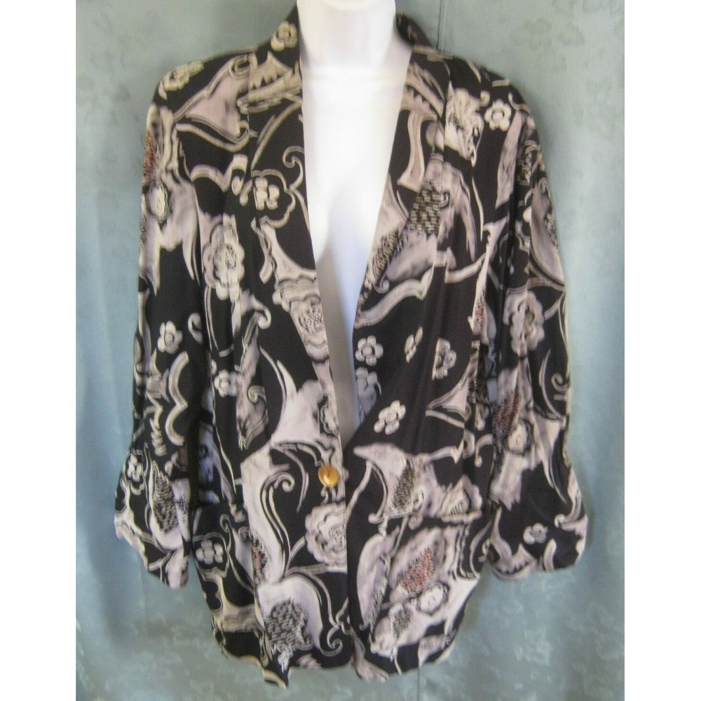 Vintage 80's Kensington Square Size Medium Boyfriend Blazer Floral Print